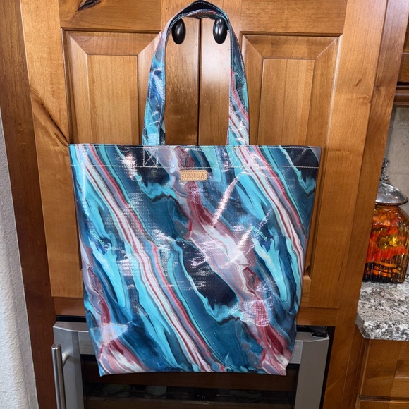 Consuela Handbags - Consuela Blue and Pink Swirl Tote